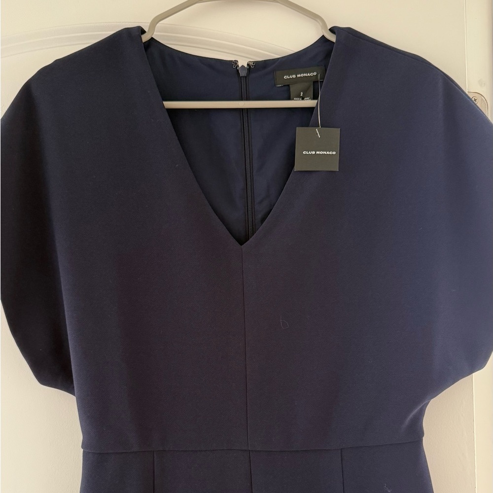 Club Monaco Janah V Neck Aviator Navy Jumpsuit 2